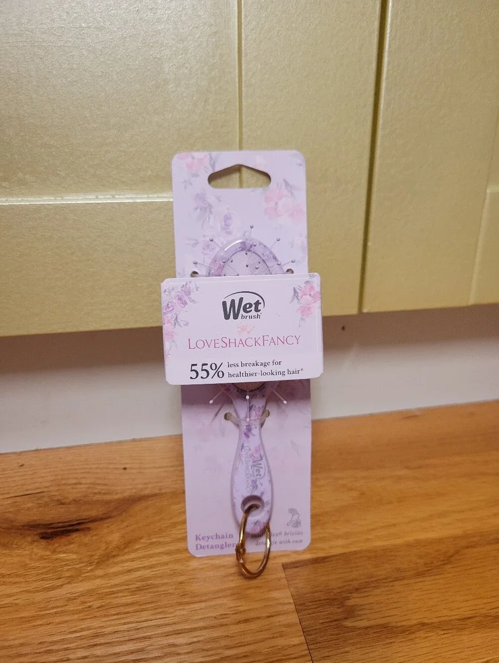 NWT LoveShackFancy x Wet Brush Limited Edition Keychain Detangler Hibiscus Happy